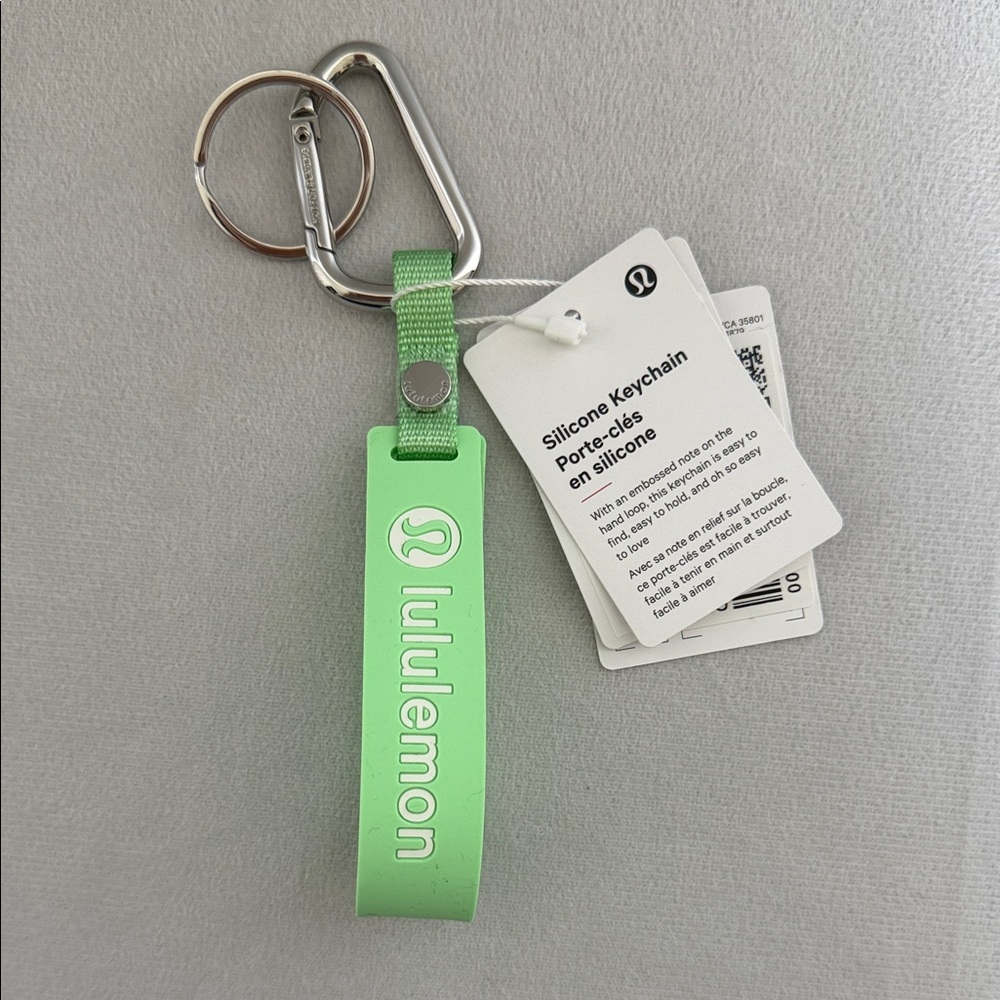 NWT Lululemon Silicone Keychain Citra Lime White Unisex Hiking SOLD OUT ONLINE